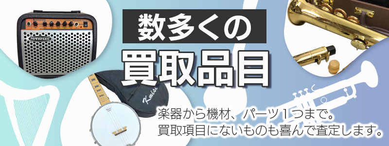 希少なビンテージから電子楽器まで、幅広い品目に対応します。